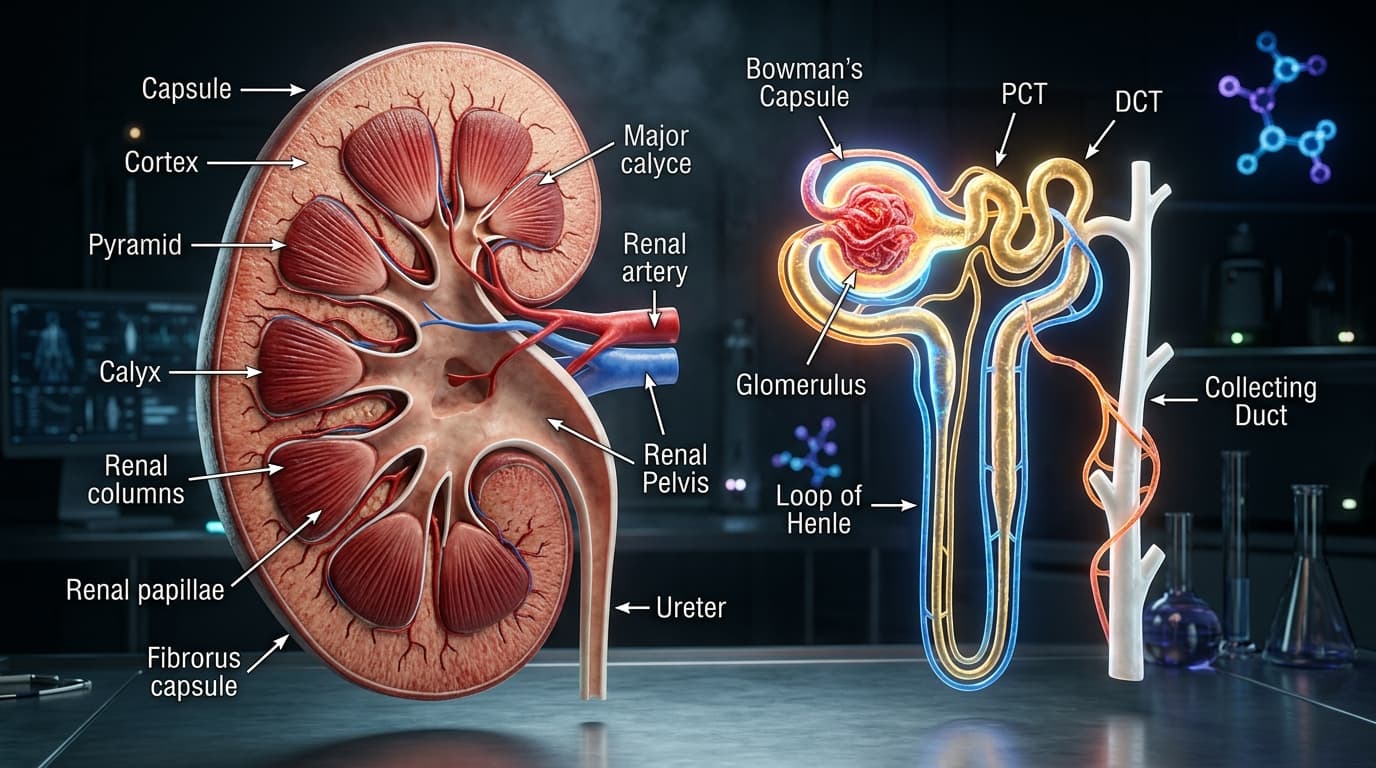 Renal & Nephron 3D Anatomy: The Microvascular Guide to Glomerular Filtration, Podocytes & Diabetic Sclerosis